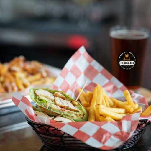 Chicken Caesar Wrap Fries and a Beer 2 _The Local Hen _ Food Factory Oviedo